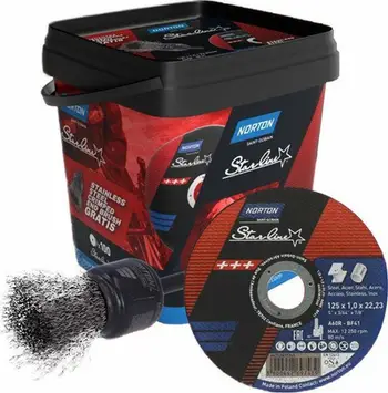 Set disqe prerëse Norton Starline A60R, 125mm, 1.0mm, për metal