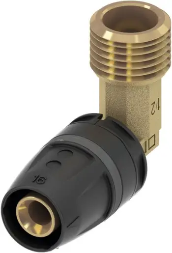 Nyje këndore bronzi Tece Logo Push, 25mm x 1", standard