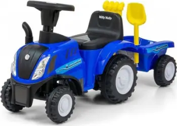 Traktor lodër Milly Mally Holland T7, ride on, me rimorkio, blu