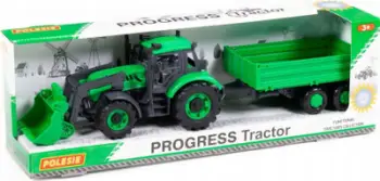 Traktor lodër Wader Polesie Progress, me rimorkio anësore, plastik, i gjelbër
