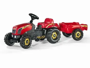 Traktor pedalesh Rolly Toys Rolly Kid me rimorkio, për fëmijë, i kuq