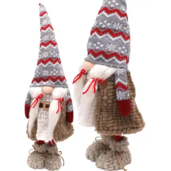Figurine dekorative Saska Christmas Folk Elf Dwarf Gnome With Belt, 59cm, shumëngjyrëshe