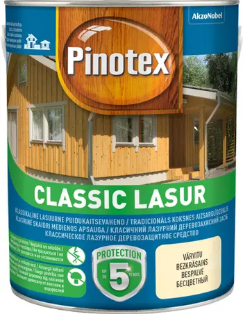 Lak dekorativ për dru Pinotex Classic Lasur, 3L, mat, marsh marigold