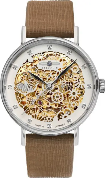 Ora femrash Zeppelin Princess of the Sky 7461-5, automatike, 36mm, rrip kafe