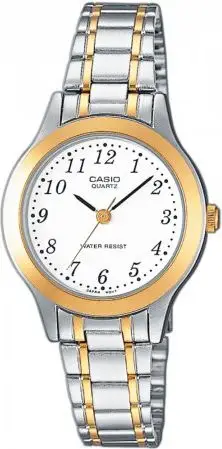 Ora dore Casio Collection LTP-1263G-7BEF, për gra, metalike, dyngjyrëshe argjend dhe ar