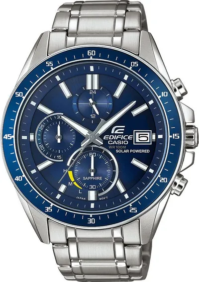 Orë dore Casio Edifice EFS S510D 2AVUEF, kronograf, cadran blu, argjendtë - 1