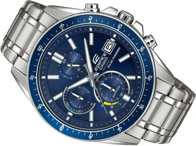 Orë dore Casio Edifice EFS S510D 2AVUEF, kronograf, cadran blu, argjendtë - 2