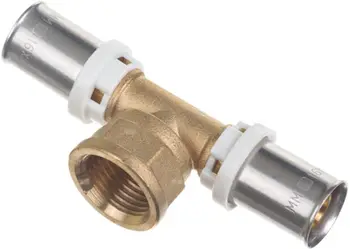 Tresh lidhës QIK Press Tee, 16mm x 1/2" x 16mm, bronz