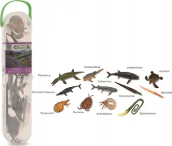 Set figurina mini Collecta Prehistoric Marine Animals, 12 copë, kafshë detare parahistorike, shumëngjyrëshe