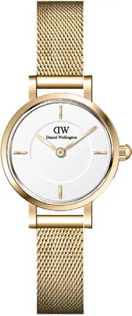 Orë dore për femra Daniel Wellington Petite Mini 19 Evergold IG, e artë