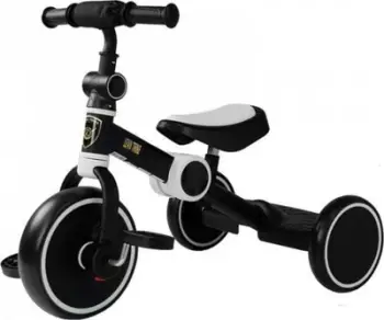 Tricikel balancues Lean Sport Tricycle, me pedale, palosës, i zi e bardhë