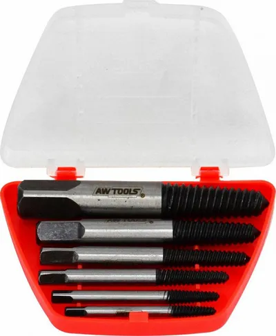 Set ekstraktorësh AWTools AW16400, 6 copë, çelik CrV, argjendtë - 2