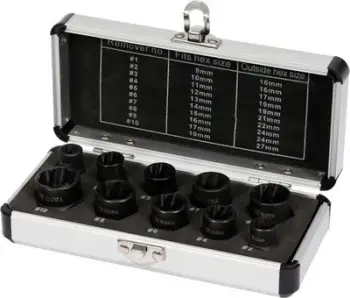 Set ekstraktorësh vidash Yato, 3/8", me kuti alumini
