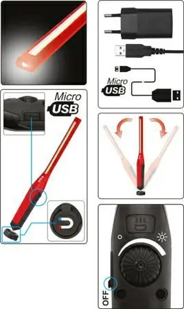 Lampë pune Yato YT-08519, 7W, 600 lm, portokalli