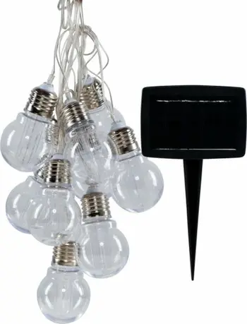 Lampë varëse diellore Volteno VO1929, 10 llamba LED plastike, IP44, shumëngjyrëshe