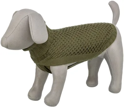 Triko për qen Norwood, S 36 cm, e thurur, jeshile ulliri - 1