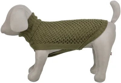 Triko për qen Norwood, S 36 cm, e thurur, jeshile ulliri - 2