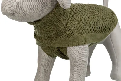 Triko për qen Norwood, S 36 cm, e thurur, jeshile ulliri - 3