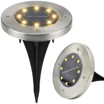 Lampë diellore kopshti Saska Garden Solar Stake, 8 LED SMD, me kunj, e zezë