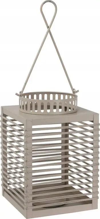 Lampion Home Styling Collection, metal, me dorezë dekorative, gri