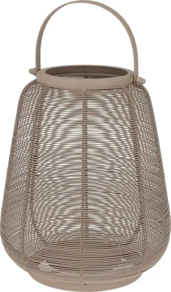 Lampion dekorativ Home Styling Collection, metal, me dorezë, bezhë