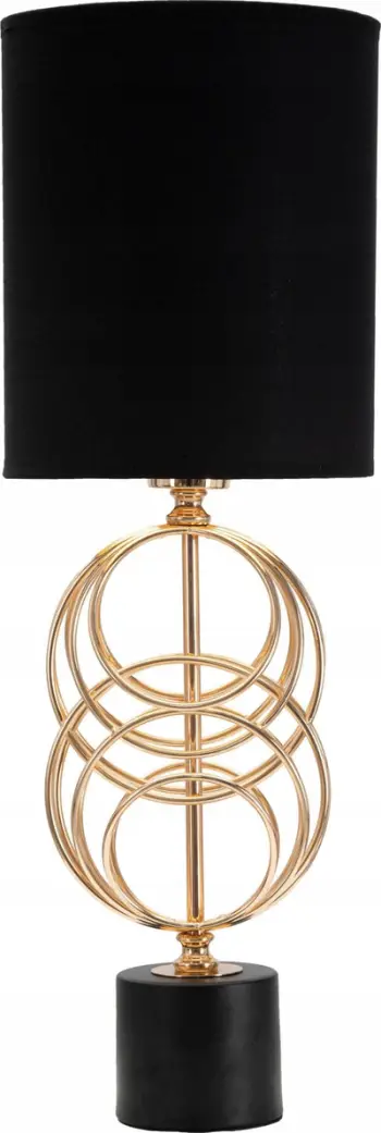 Lampë tavoline Mauro Ferretti Circly, 20 cm, 58.5 cm, ari dhe e zezë