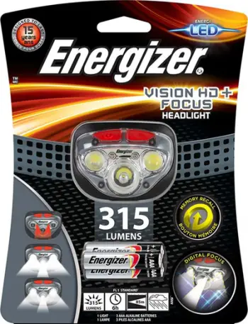 Lampë koke Energizer Vision HD+ Focus, LED, rezistente ndaj ujit, gri