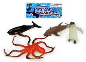 Set figurash detare Hipo Sea Animals P0204/04A, 4 copë, shumëngjyrëshe
