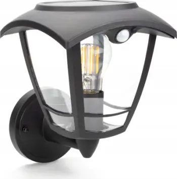 Lampë muri diellore LED V-TAC, 300lm, IP44, e zezë