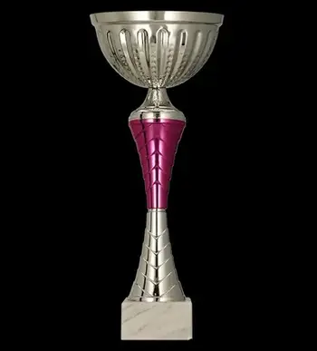 Trofe metalik Metal Cup 9273B, 32cm, diametër 120mm, argjendtë vjollcë