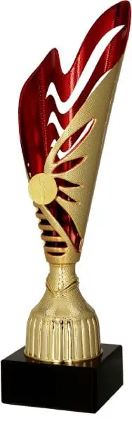 Trofe plastik Red Gold, dizajn dekorativ, bazë e zezë