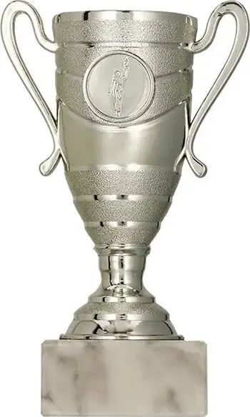 Trofe sportiv Victoria Sport Silver, plastikë, bazë mermeri, argjendtë