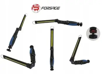 Lampë pune e ripërtëritshme Forsage LED COB USB, portative, e zezë