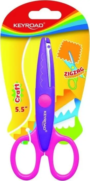 Gërshërë dekorative shkollore Keyroad Zigzag, 13cm, miks ngjyrash