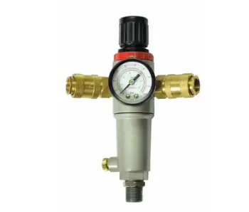 Set filtrues ajri Stanley Water Separator Filter Reducer Quick Couplings, lidhje 3/8", për kompresorë, gri