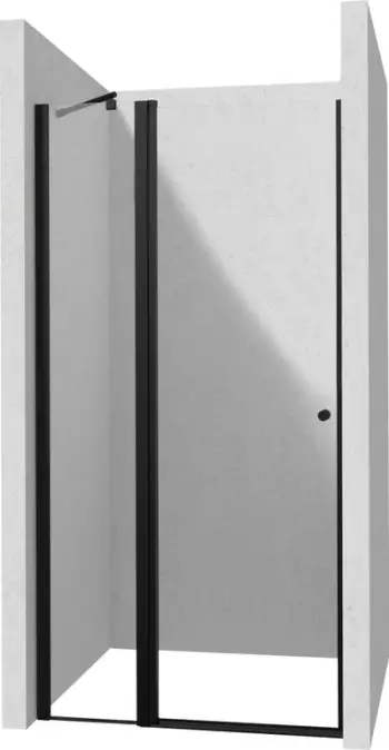 Derë dushi Deante, 120 cm, xham transparent 6 mm, përfundim nero