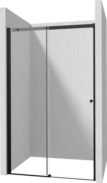 Derë dushi Deante Kerria Plus KTSPN11P, rrëshqitëse 110 cm, xham 6 mm transparent, përfundim nero