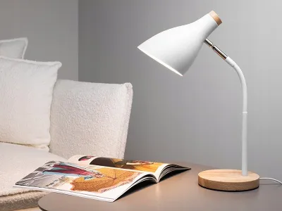 Lampë tavoline Tracer Borland, E27, deri 40W, e bardhë - 4