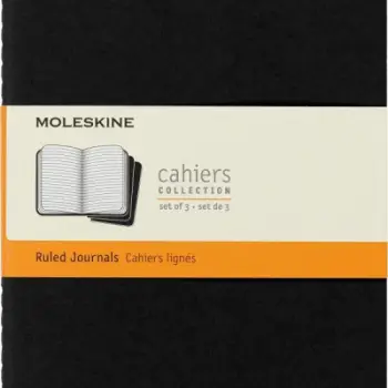 Set fletore Moleskine Cahier Journals L, 13x21cm, 80 faqe, të zeza