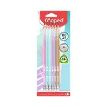 Lapsa Maped Black’PEPS Glitter, ergonomik treshe, set 6 copë, me gomë