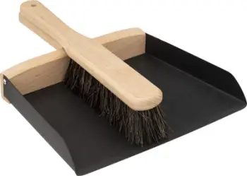 Set fshesë dore me lopatë 5five Eco Black, dru ahu, për pastrim, e zezë