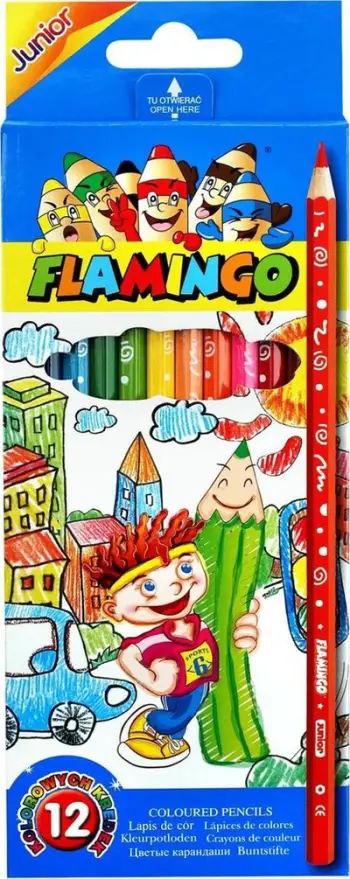 Lapsa ngjyruese Hasta Flamingo Junior, 12 ngjyra, shumëngjyrëshe