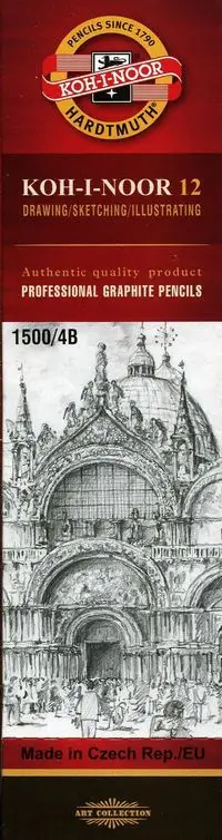 Laps grafik KOH-I-NOOR 4B, trup gjashtëkëndor, gri