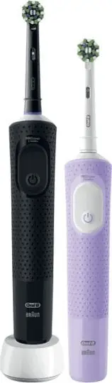 Set furça dhëmbësh elektrike Braun Oral-B Vitality Pro D103 Duo, 2 copa, i zi dhe vjollcë