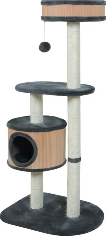 Gërvishtëse për mace ZOLUX Bamboo 3, 127cm, me shtëpizë dhe platforma, gri