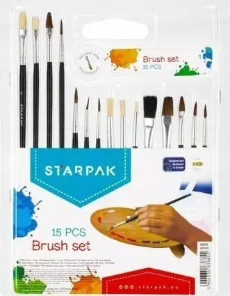 Set furcash pikture Starpak School Brushes 491035, 15 copë, me kuti