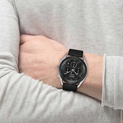 Orë dore për meshkuj Hugo Boss, e zezë - 2