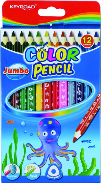 Lapsa me ngjyra KEYROAD Jumbo, 12 copë, druri, shumëngjyrëshe