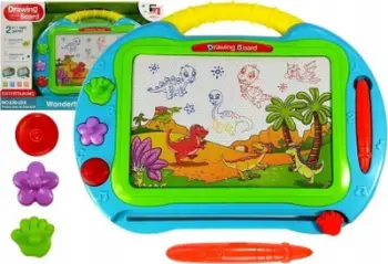 Dërrasë vizatimi Leantoys, magnetike, me vula, ngjyrë turkeze