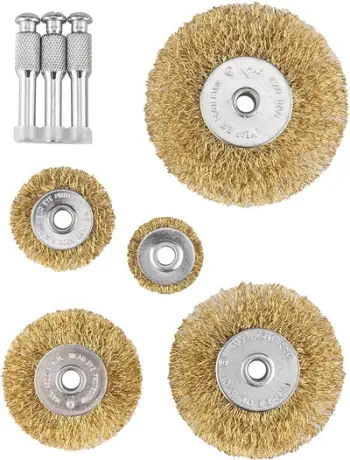 Set furça teli Graphite, tel i valëzuar i veshur me bronz, 25 38 50 63 75 mm, 5 copë